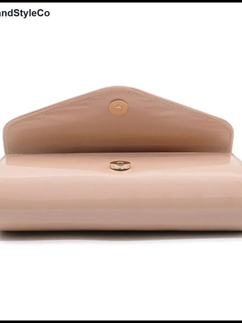 Patent Vegan Leather Envelope Clutch Bag with Chain Strap, Evening Purse